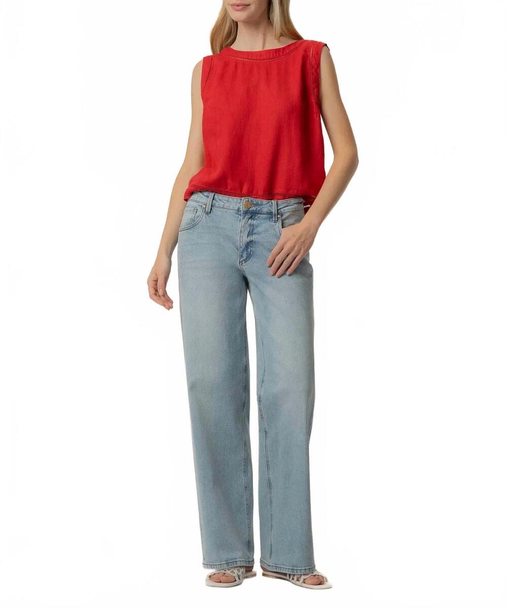 NEW KUT FROM THE KLOTH joanne sleeveless crop top in tomato
